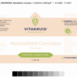 Mariadistel Complex tinctuur - 50 ml Vitakruid - Afbeelding 2
