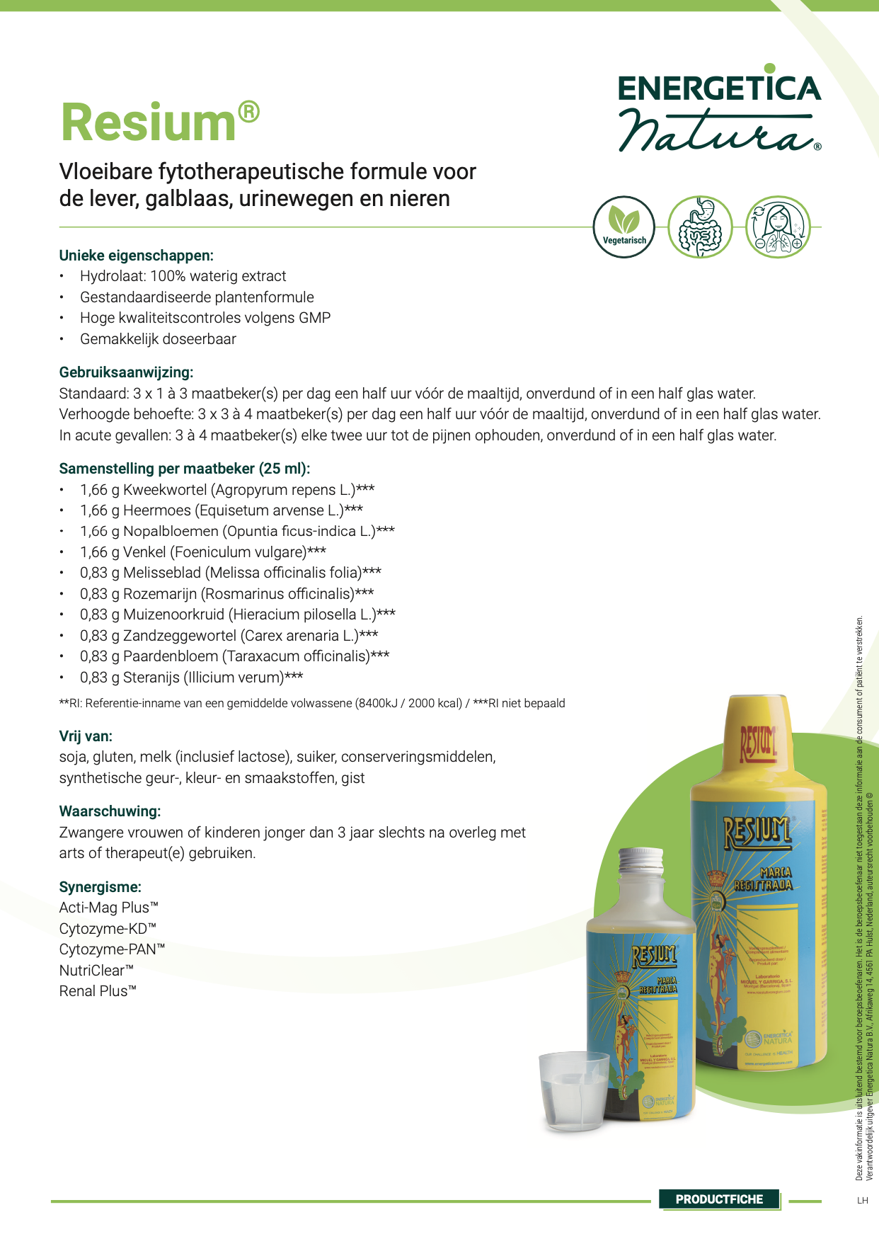 Resium Resium - 600 ml Energetica - Detox Den Haag