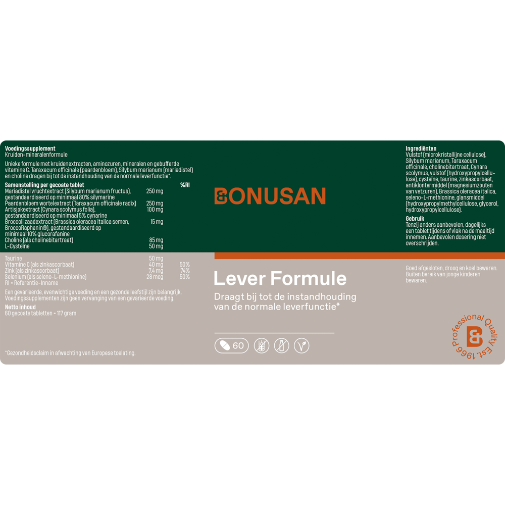 Lever Formule - 60 tabletten Bonusan - Afbeelding 2