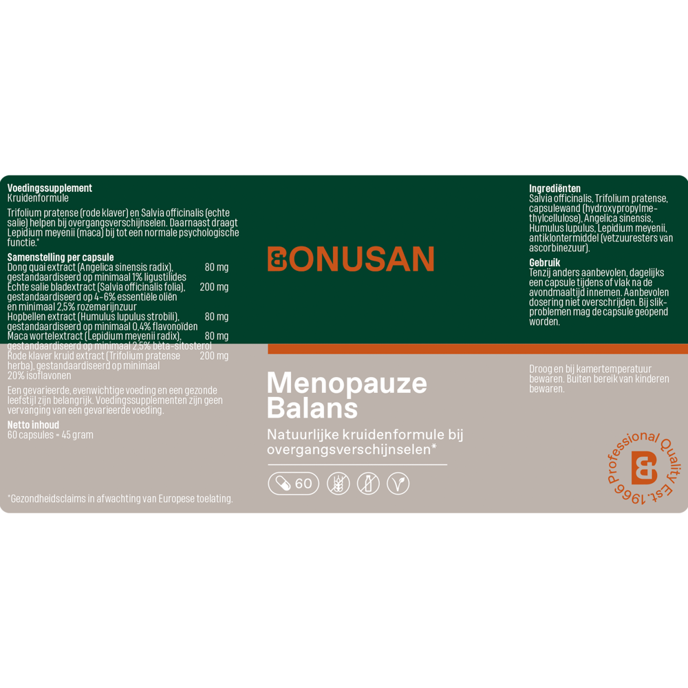 Menopauze Balans - 60 capsules Bonusan - Afbeelding 2